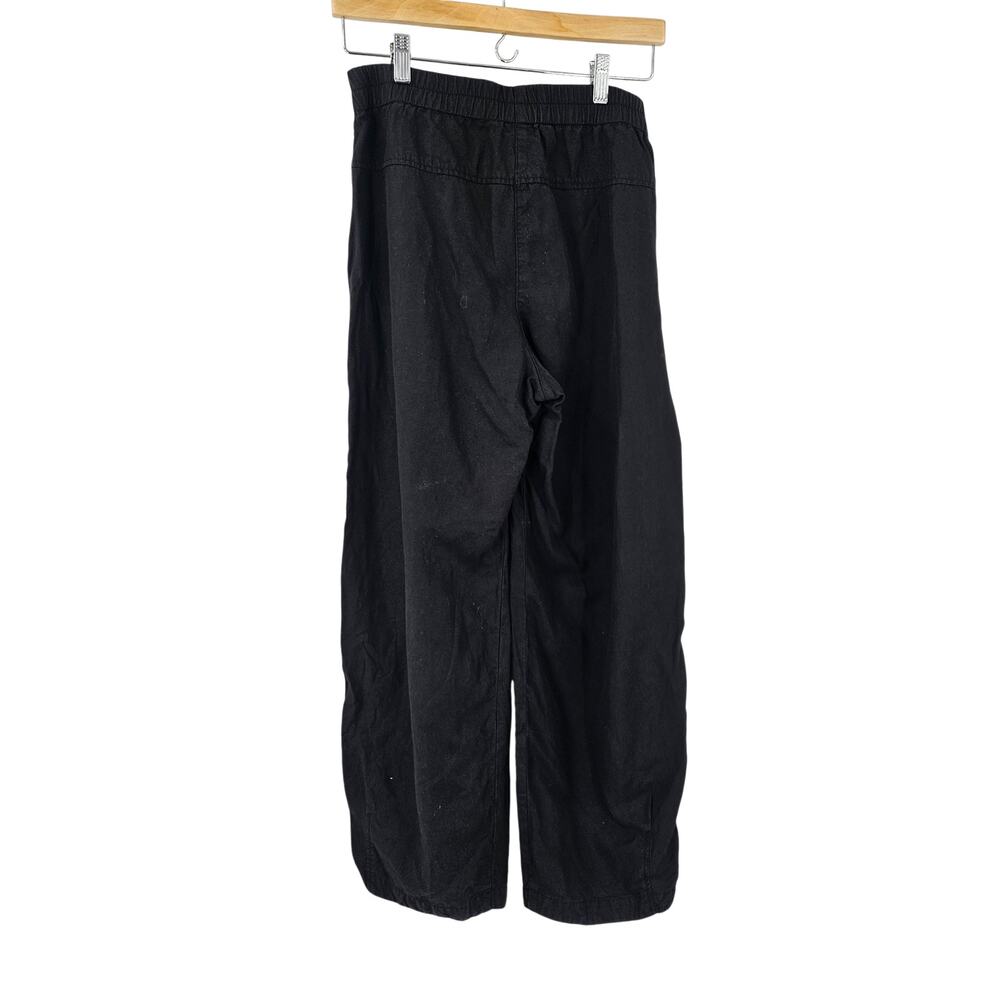 Oska Wide Leg Palazzo Pants Black Womens High Waisted Barrel Elastic Waist Sz 4 - Picture 5 of 5